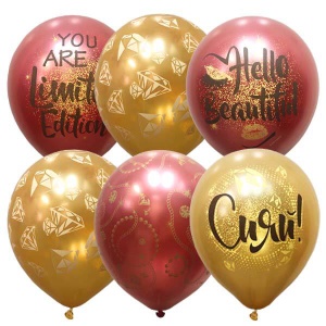 Воздушные шары Хром + Металик ассорти рис. "Сияй" 10 шт 12"/30 см