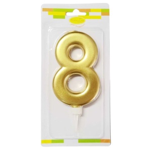 Свеча Цифра 12см Большая Gold 8