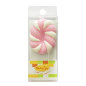 Свеча Цифра 0 Леденец розовый