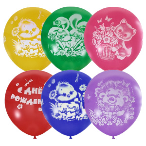 Воздушные шары Детская 4 ст. рис 25 шт С Днем Рождения