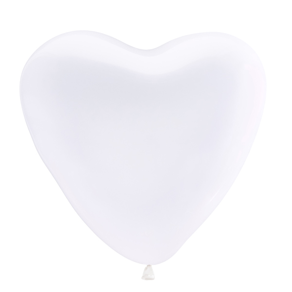 M 10"/25см Сердце Пастель WHITE 50шт