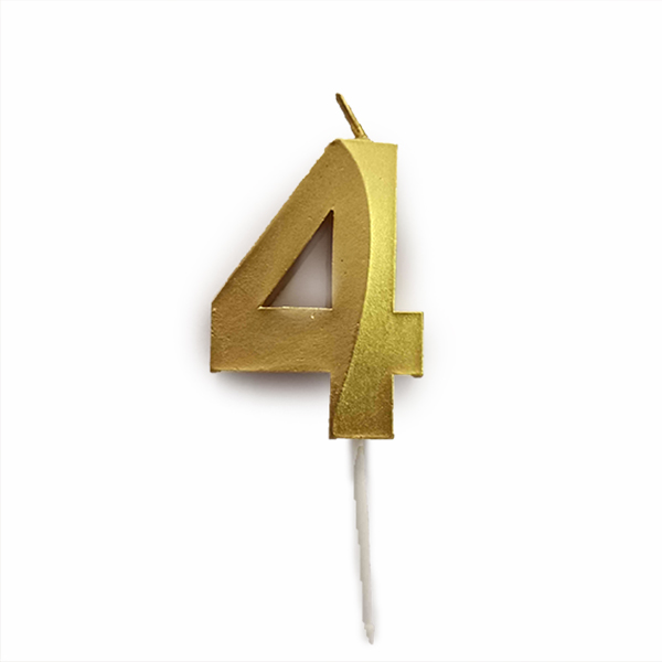MС Свеча Цифра 5см Gold 4