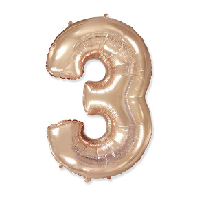 Фигура Цифра 3 Gold Rose 40"/102см
