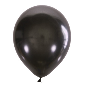 Латексный воздушный шар M 9"/23см Металлик BLACK 030 100шт