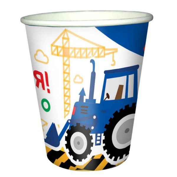P Стаканы бумажные С Днем Рождения Трактор 200мл 6шт