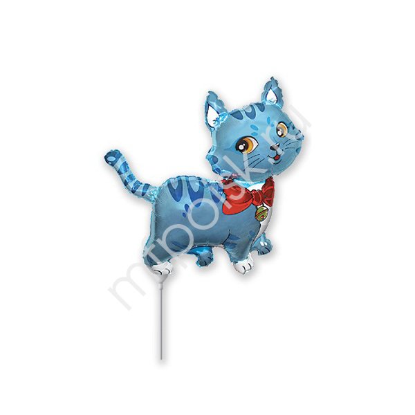 воздушные шары, шары из фольги, FM Мини Фигура гр.4 И-264 Кошечка голубая 33см*33см