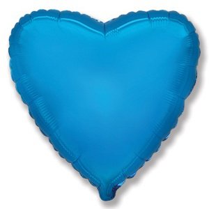 воздушные шары, шары из фольги, FM Сердце BLUE 18"/45см