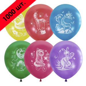 Воздушные шары Веселый зоопарк 2 ст. рис 1000 шт