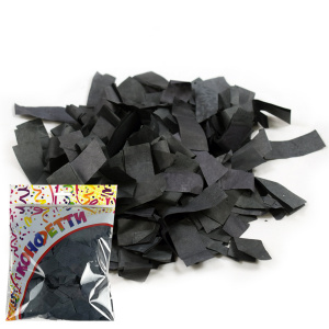 Конфетти бумажное Прямоугольники черные 2х5см 100гр 