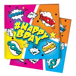 Салфетки Комиксы #HappyBday 12 шт
