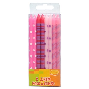 УЦЕНКА! Свечи Ассорти розовое 16 шт