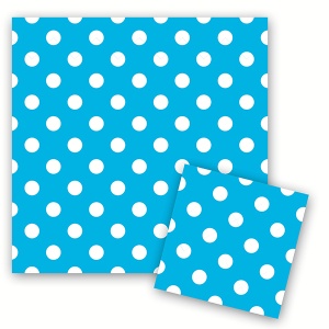 Салфетки Горошек Голубой 33см X 33см 12шт