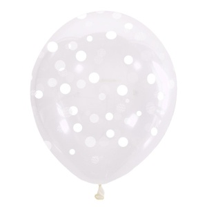 Воздушные шары рис. Конфетти белые 25шт 12"/30см
