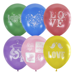 Воздушные шары Любовная тематика 2 ст. рис 50 шт