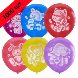 Воздушные шары Плюшевые друзья 2 ст. рис 1000 шт