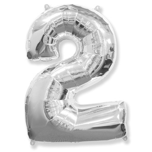 Фигура Цифра 2 серебро 40"/102см
