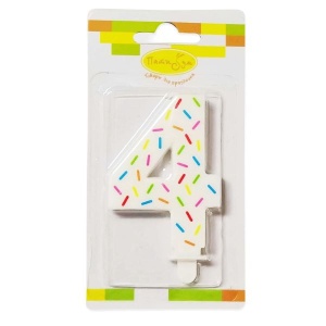 Свеча Цифра Искры 4