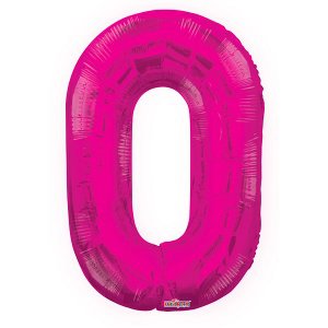 Фигура Цифра 0 розовая 34"/86 см шар фольгированный