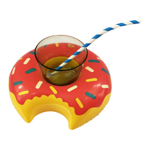 Подставка надувная Пончик малиновый 20 см