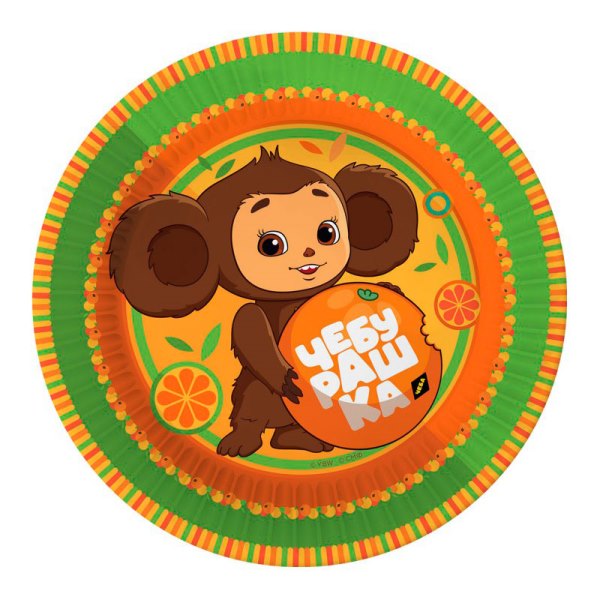 ND Тарелки бумажные Чебурашка 18см 6шт