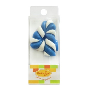 Свеча Цифра 4 Леденец голубой