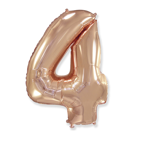 FM Фигура Цифра 4 Gold Rose 40"/102см