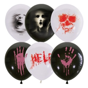 12"/30см BLACK&WHITE 2 ст. рис Ужасы 25шт