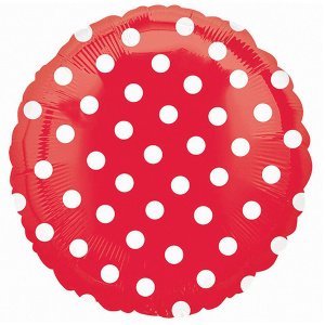 Круг Горошек Красный 18"/45 см фольгированный шар с рисунком