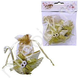 Бонбоньерка Лебедь золотой 2 шт