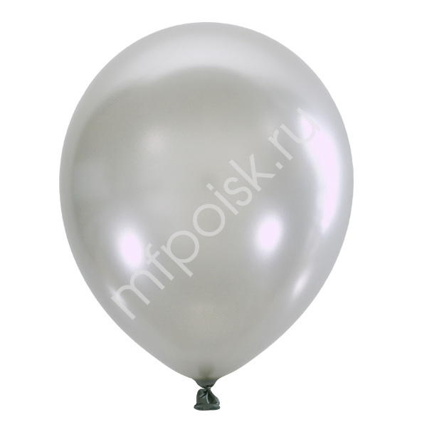 Латексный воздушный шар M 9"/23см Металлик SILVER 026 100шт