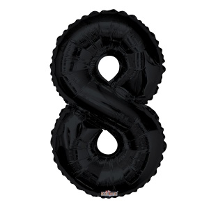 Фигура Цифра 8 черная 34"/86 см Уценка шар фольгированный