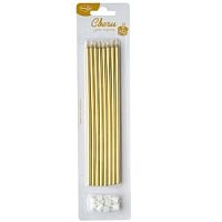 Свечи Gold 18см с держателями 8шт