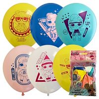Воздушные шары ассорти рис. LOL 5шт 12"/30 см 