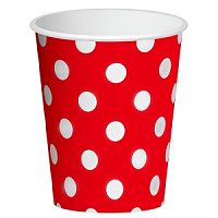 Стаканы Горошек Красный 250 мл 6 шт