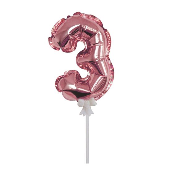 Y Шар самодув Цифра 3 Rose Gold 18см