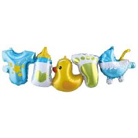 Фигура Гирлянда к рождению мальчика, голубая 36"/92см