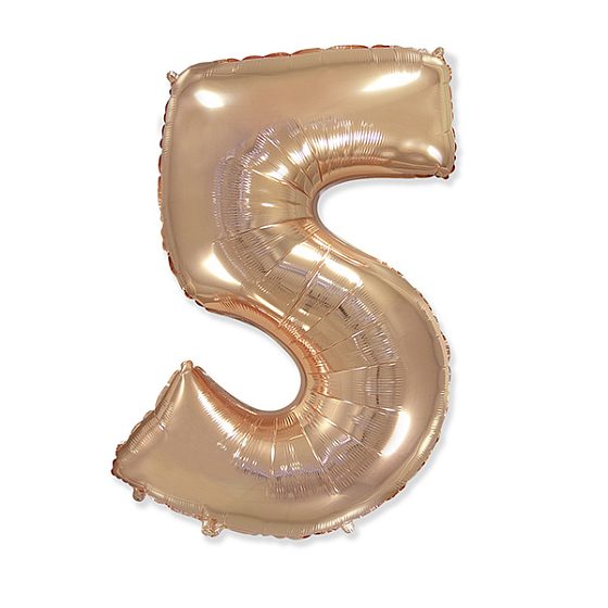 FM Фигура Цифра 5 Gold Rose 40"/102см