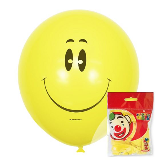 MP 12"/30см Пастель (шелк) YELLOW 1 ст. рис Смайл 10шт