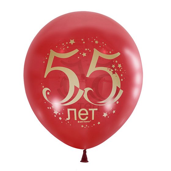 MP 12"/30см Декоратор (шелк) CHERRY RED 2 ст. рис Юбилей цифра 55 10шт