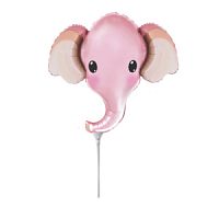 Мини Фигура Голова Слоник Розовый 24см х 30см