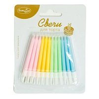 Свечи-мини Macaroons с держателями 24шт 6см