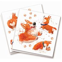 Салфетки С Днем Рождения Корги 33см X 33см 12шт