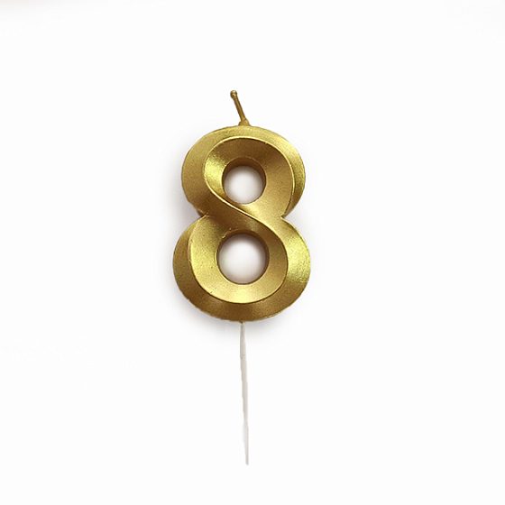 MС Свеча Цифра 5см Gold 8