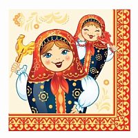 Салфетки Матрешки 33х33см 12шт