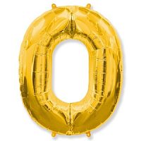 Фигура Цифра 0 золото 40"/102см