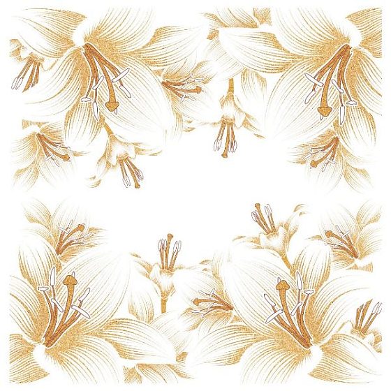 P Салфетки Золотые Цветы 33х33см 12шт