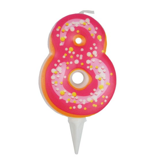 MС Свеча Цифра 6см Пончик 8