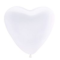 12"/30см Сердце Пастель WHITE 50шт