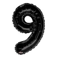 УЦЕНКА Фигура Цифра 9 черная 34"/86 см 