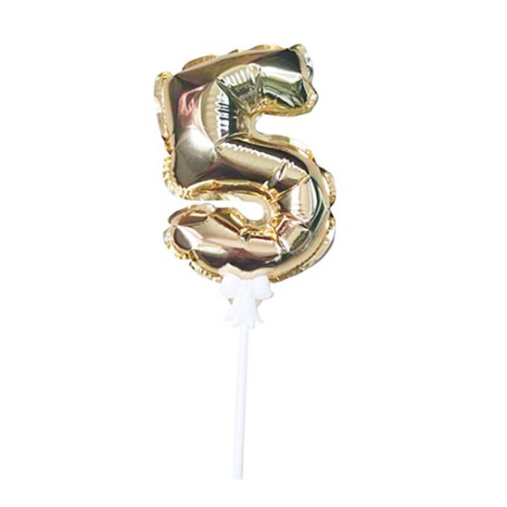 Y Шар самодув Цифра 5 Gold 18см